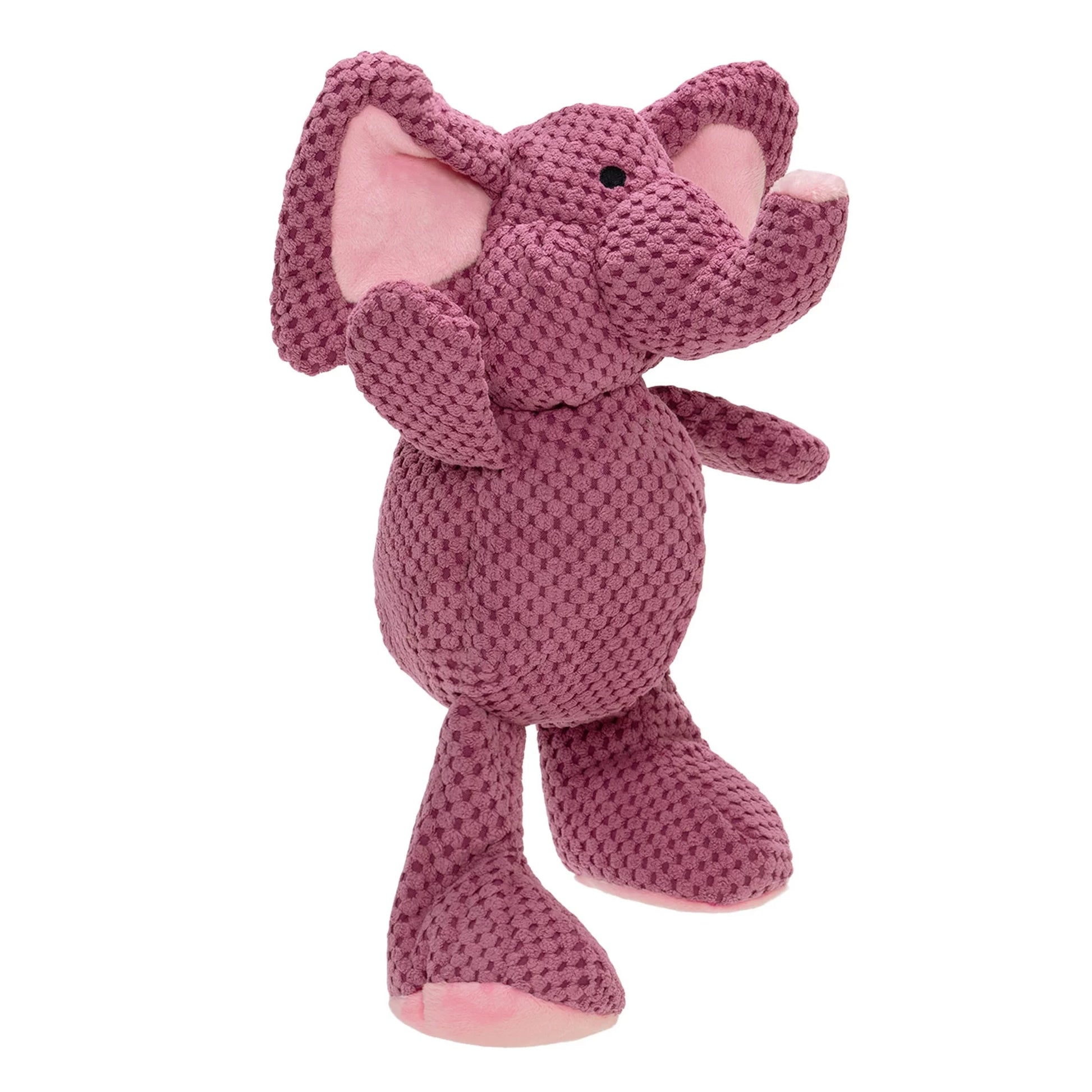 Checkers Elephant Squeaky Plush Dog Toy, Chew Guard Technology - Violet, Large