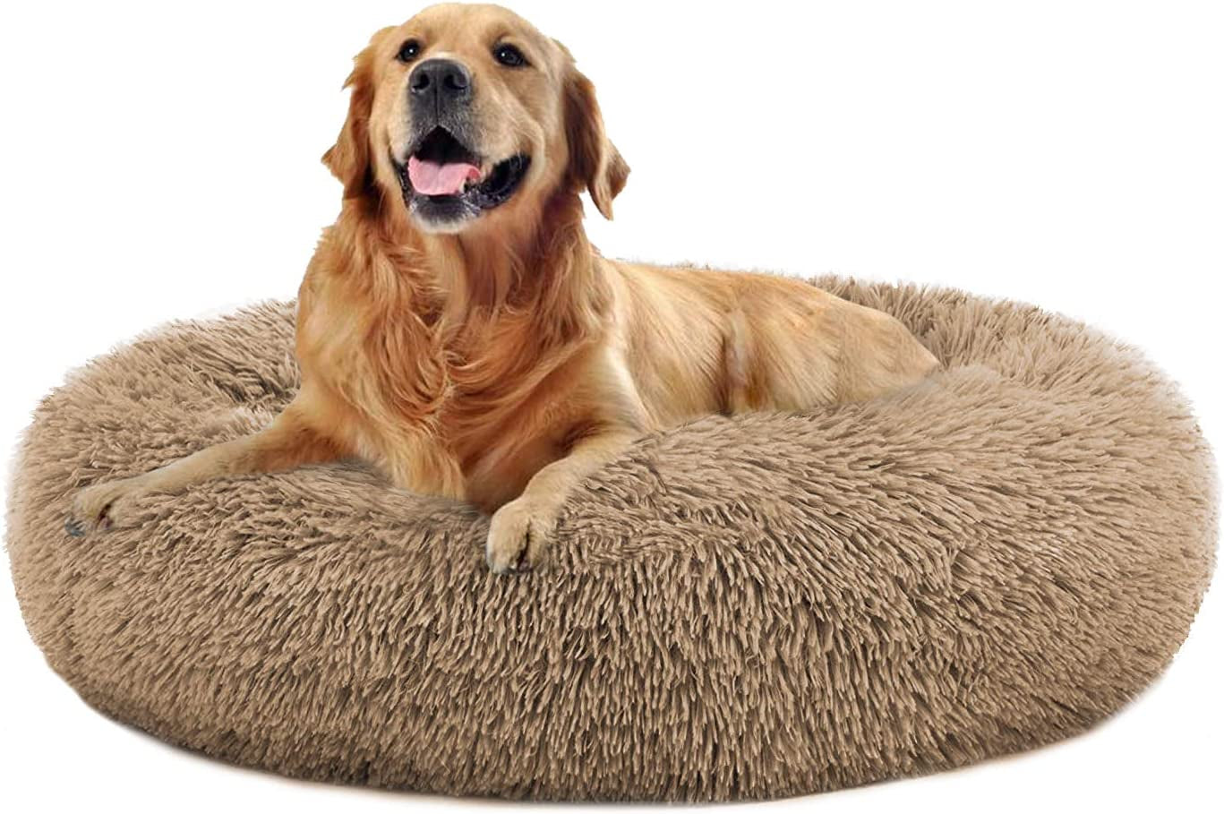 round Bed for Small Medium Large Dogs, Ultra Soft Pet Bed Machine Washable (24''/32''/36''/44'')