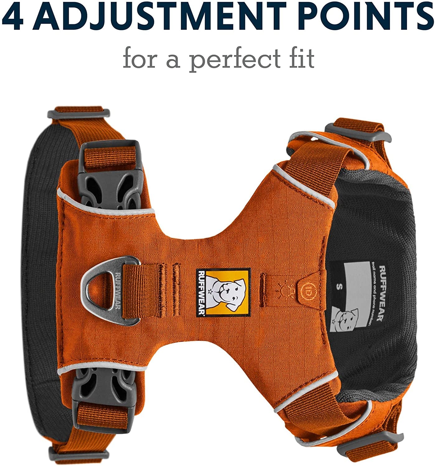 , Front Range Dog Harness, Reflective and Padded Harness for Training and Everyday, Campfire Orange, Xx-Small