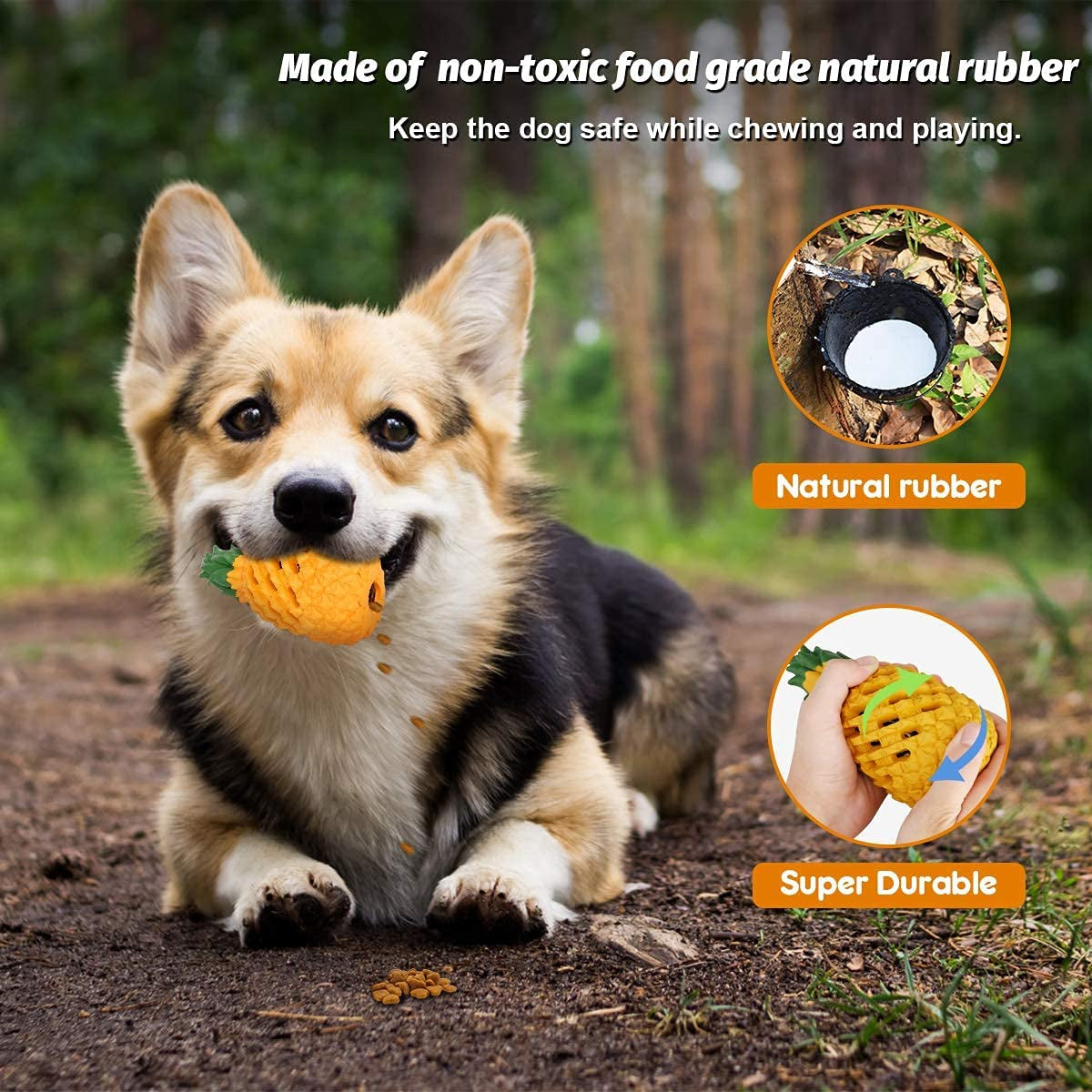 Puppy Chew Toys Small Dogs Toys Indestructible Dog Chew Toys Tough Dispensing Dog Treat Toy Durable Pineapple Teething Toys