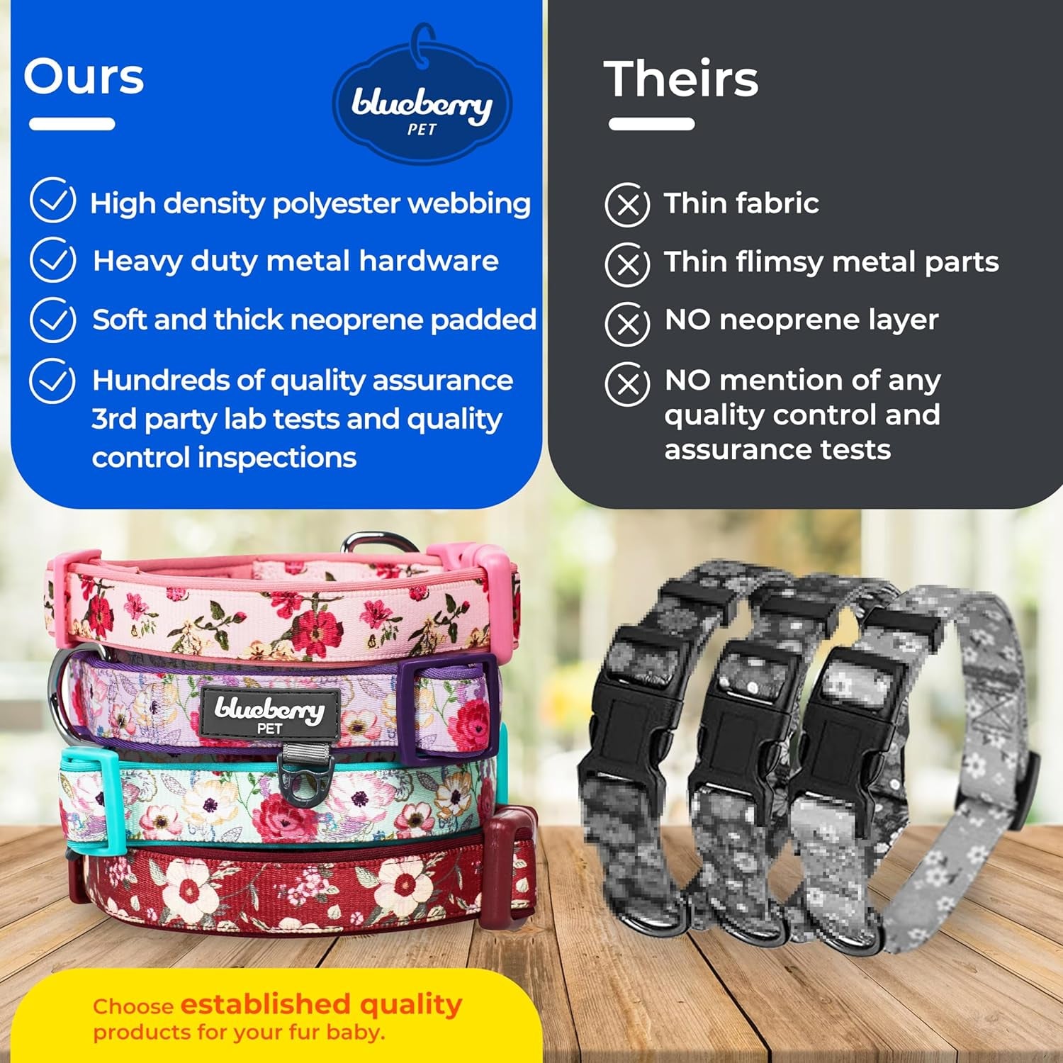 5 Patterns Soft & Comfy Loving Daisy Prints Padded Adjustable Dog Collar, Small, Neck 12"-16"