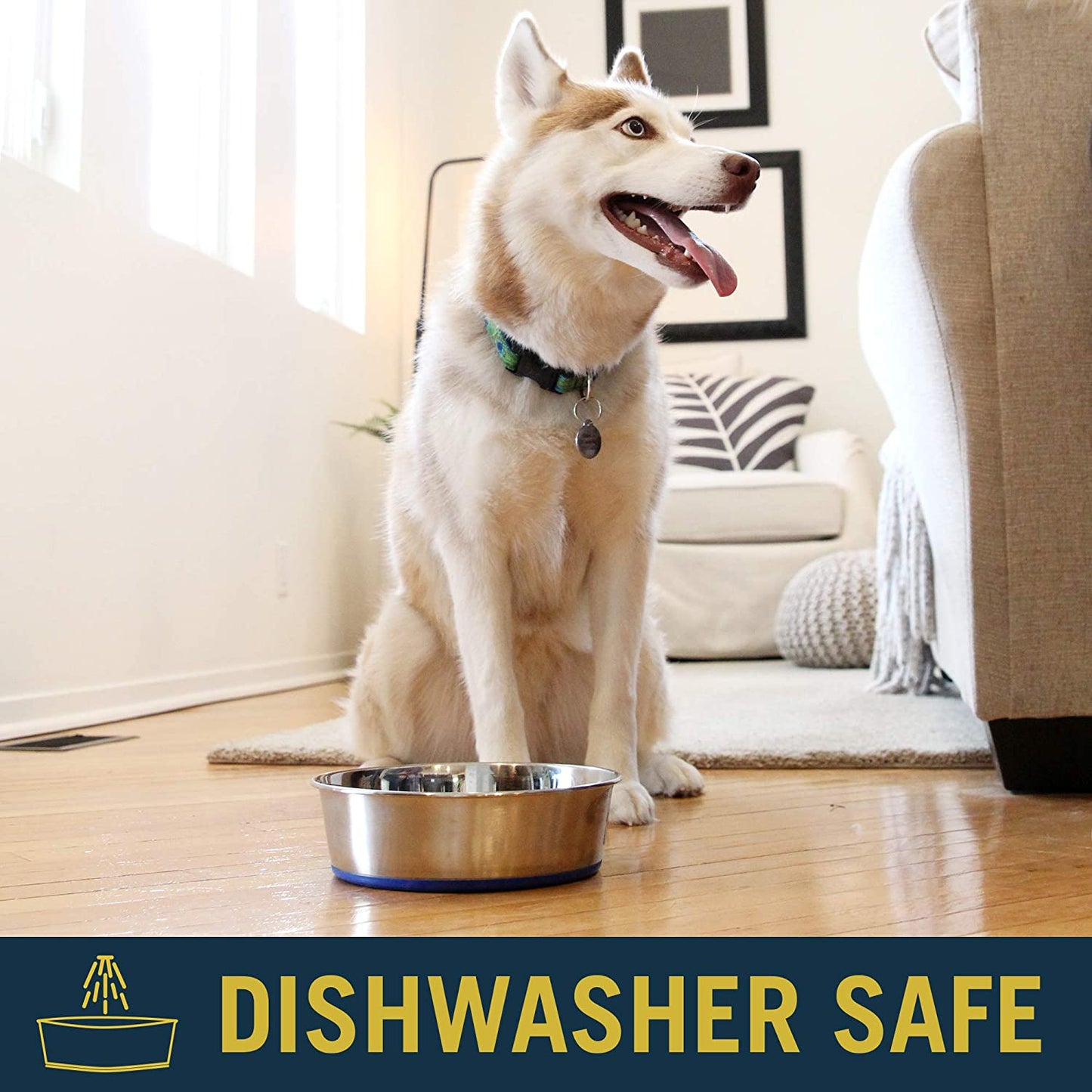 Ourpets Durapet Premium Dishwasher Safe Stainless Steel Dog Bowl for Food or Water [Multiple Sizes for Small to Large Dogs] in Traditional or Wide Base Design - 8 CUP