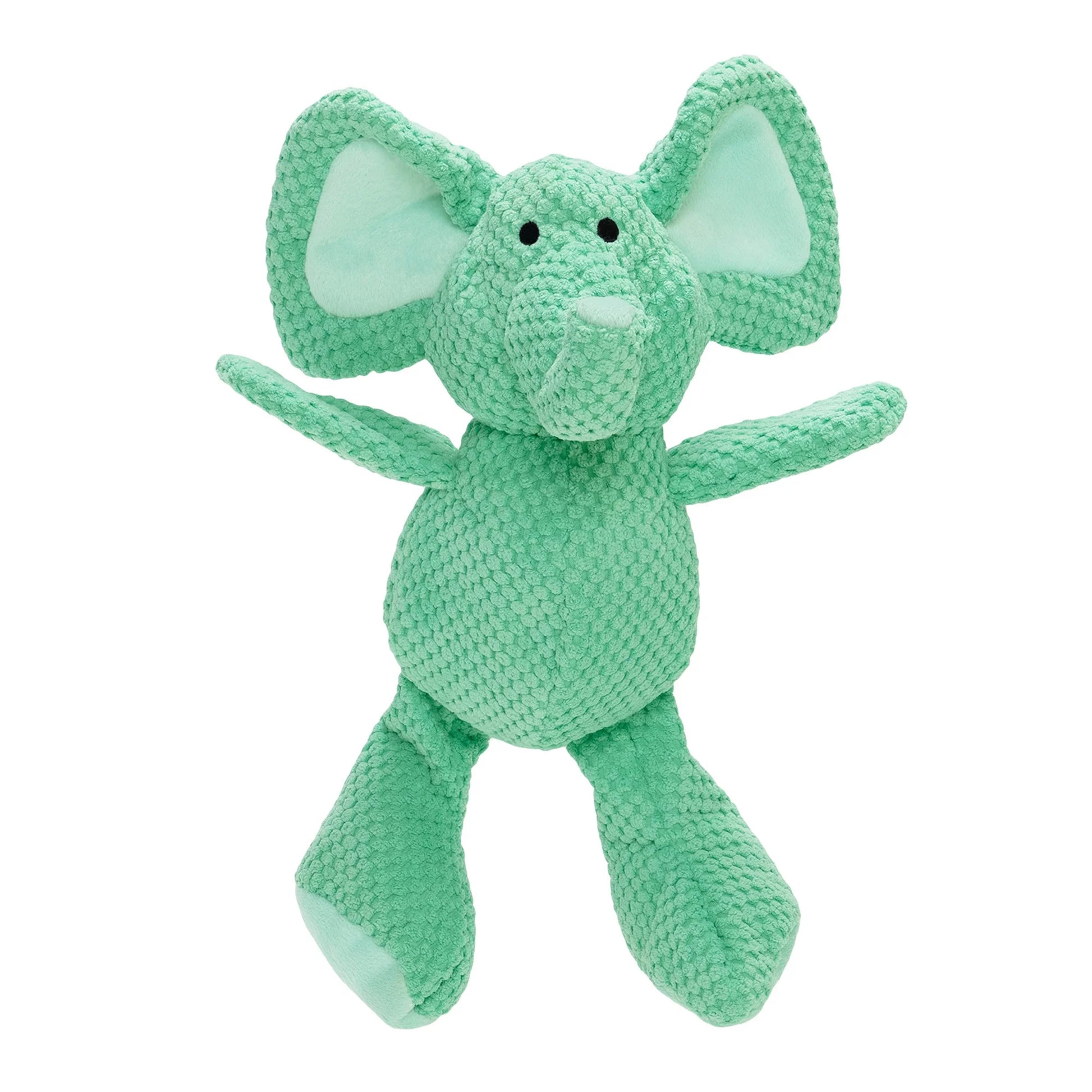 Checkers Elephant Squeaky Plush Dog Toy, Chew Guard Technology - Green, Large