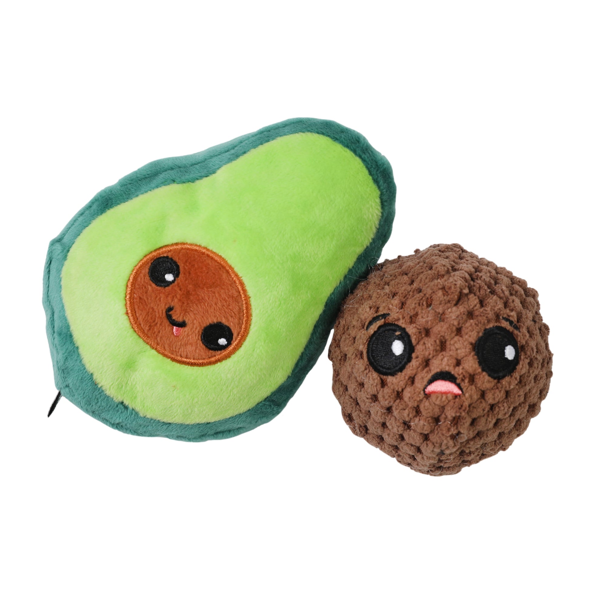 Avocado and Pit 3 in 1 Plush Squeaky Dog Toys for Small Dogs