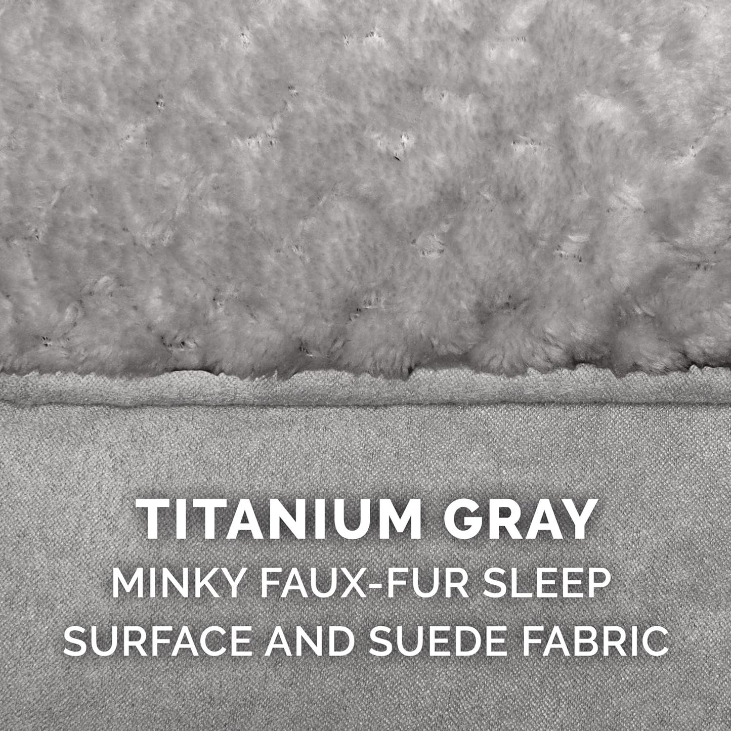 Orthopedic Dog Bed for Medium/Small Dogs W/ Pillow Cushion Top & Removable Washable Cover, for Dogs up to 35 Lbs - Minky Plush & Suede Pillow Top Mattress - Titanium Gray, Medium