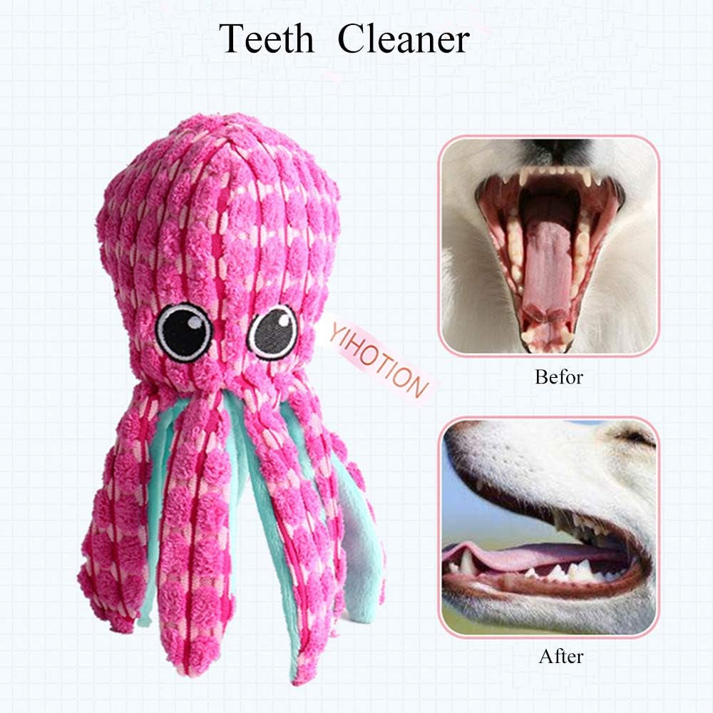 Ocean Series Dog Toys, Octopus Shape, Cute and Squeaky for Aggressive Chewers, Large Octopus