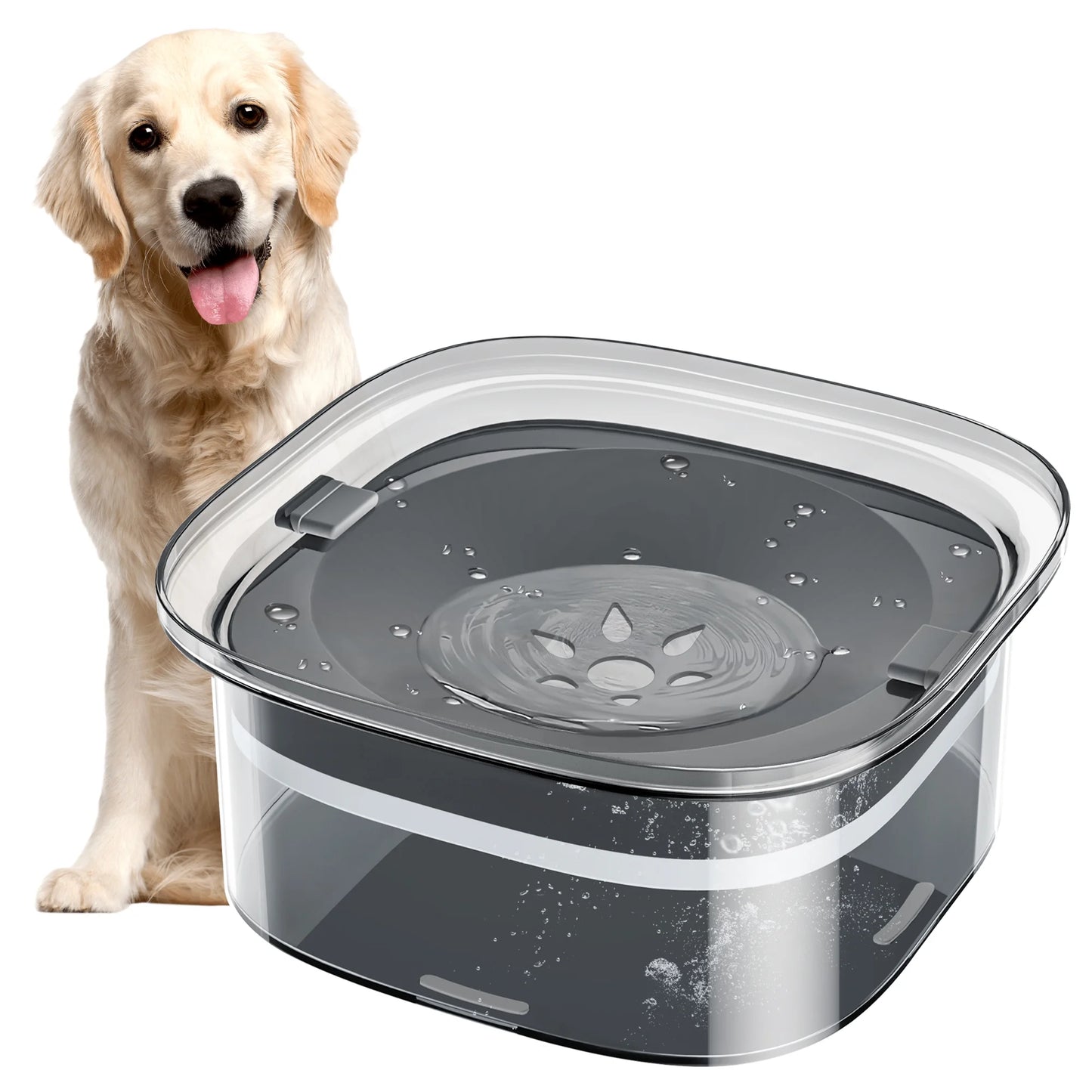 70Oz/2L Dog Water Bowl, Dog Bowl No Spill Large Capacity Slow Water Feeder, Spill Proof Pet Water Dispenser Vehicle/Outdoor/Indoor Drinking Water Bowl for Dogs and Cats