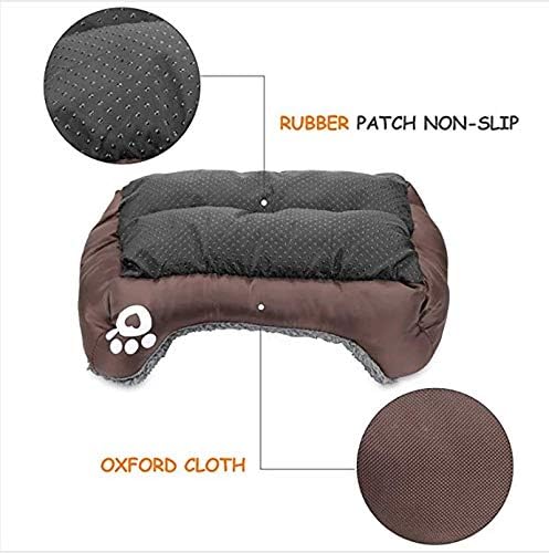 Luxury Plush Pet Bed - Self Warming, Washable, Brown - Small/Medium