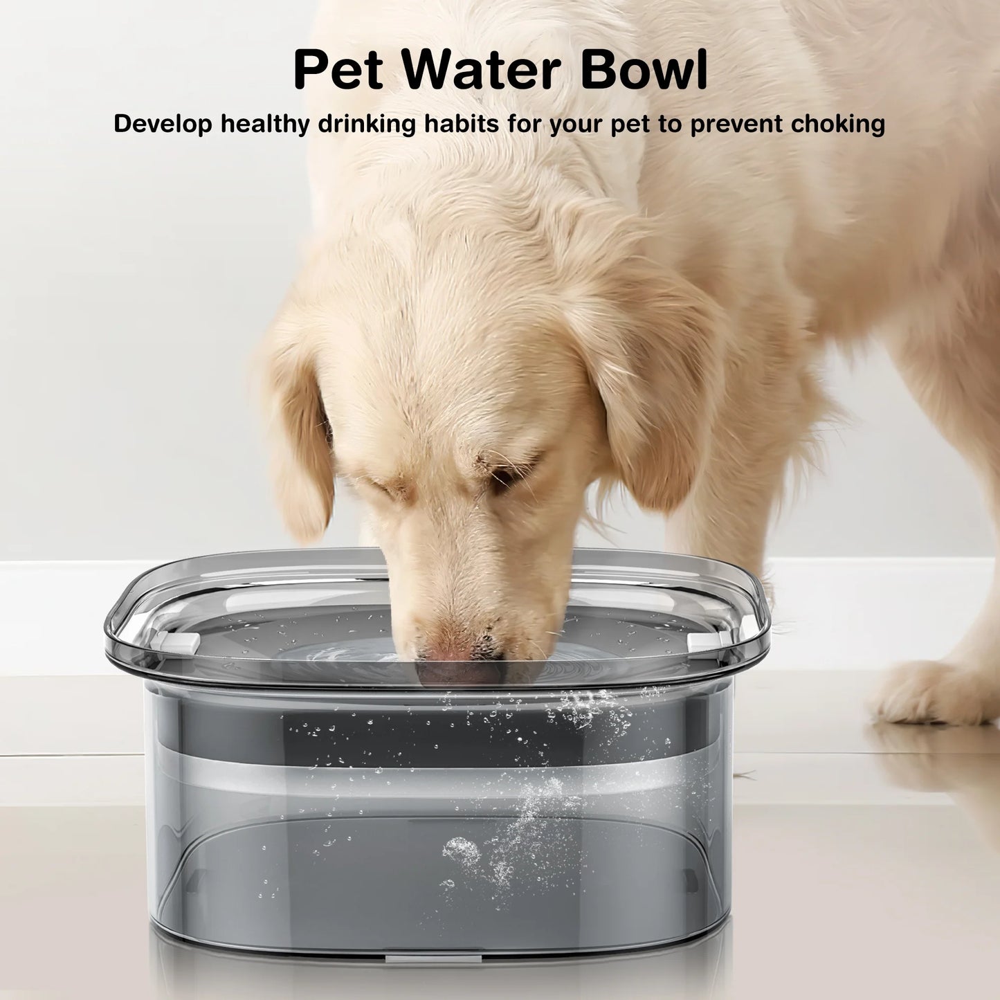 70Oz/2L Dog Water Bowl, Dog Bowl No Spill Large Capacity Slow Water Feeder, Spill Proof Pet Water Dispenser Vehicle/Outdoor/Indoor Drinking Water Bowl for Dogs and Cats