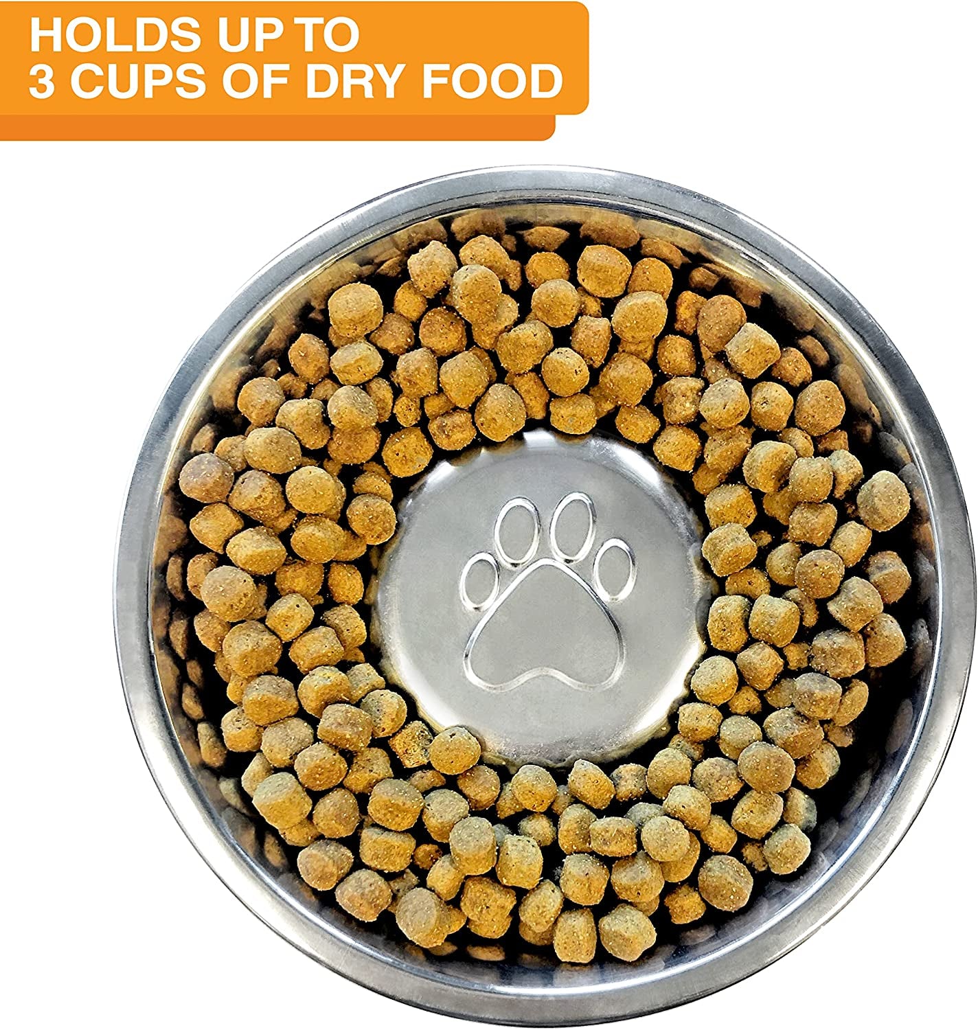 Stainless Steel Slow Feed Bowl for Dogs or Cats - Fits in Neater Feeders and Other Raised Feeders (3 Cup)