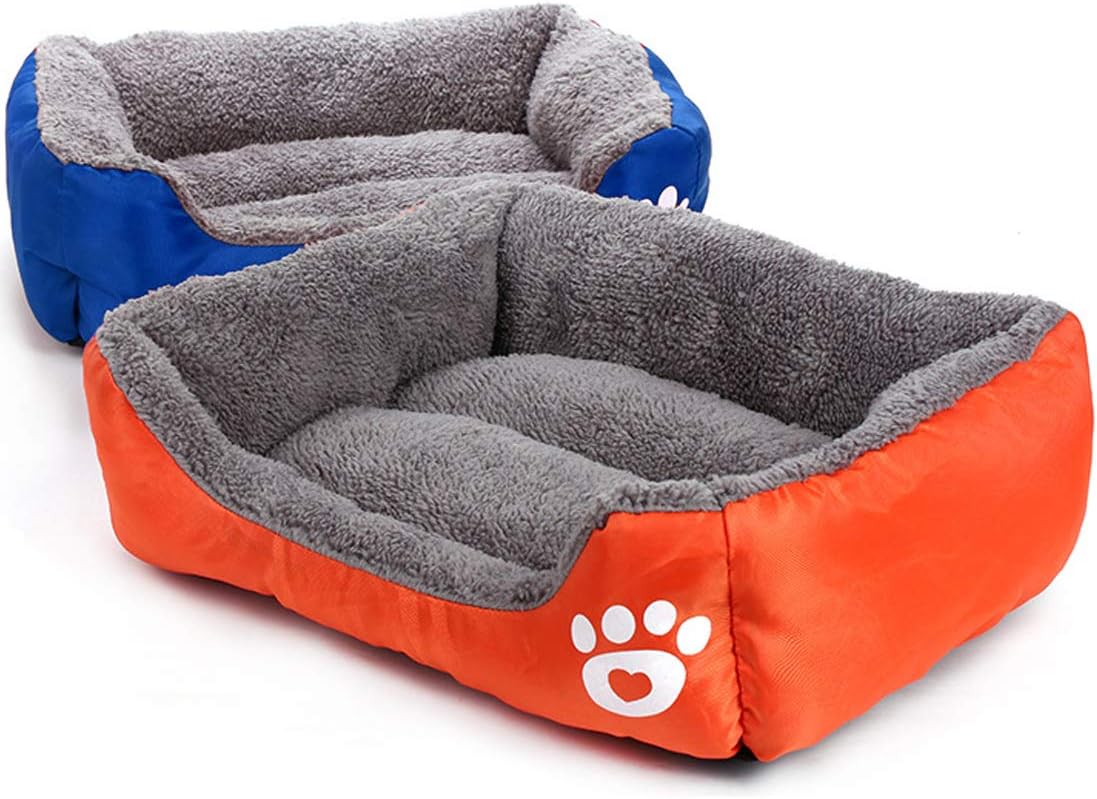 Luxury Plush Pet Bed - Self Warming, Washable, Brown - Small/Medium