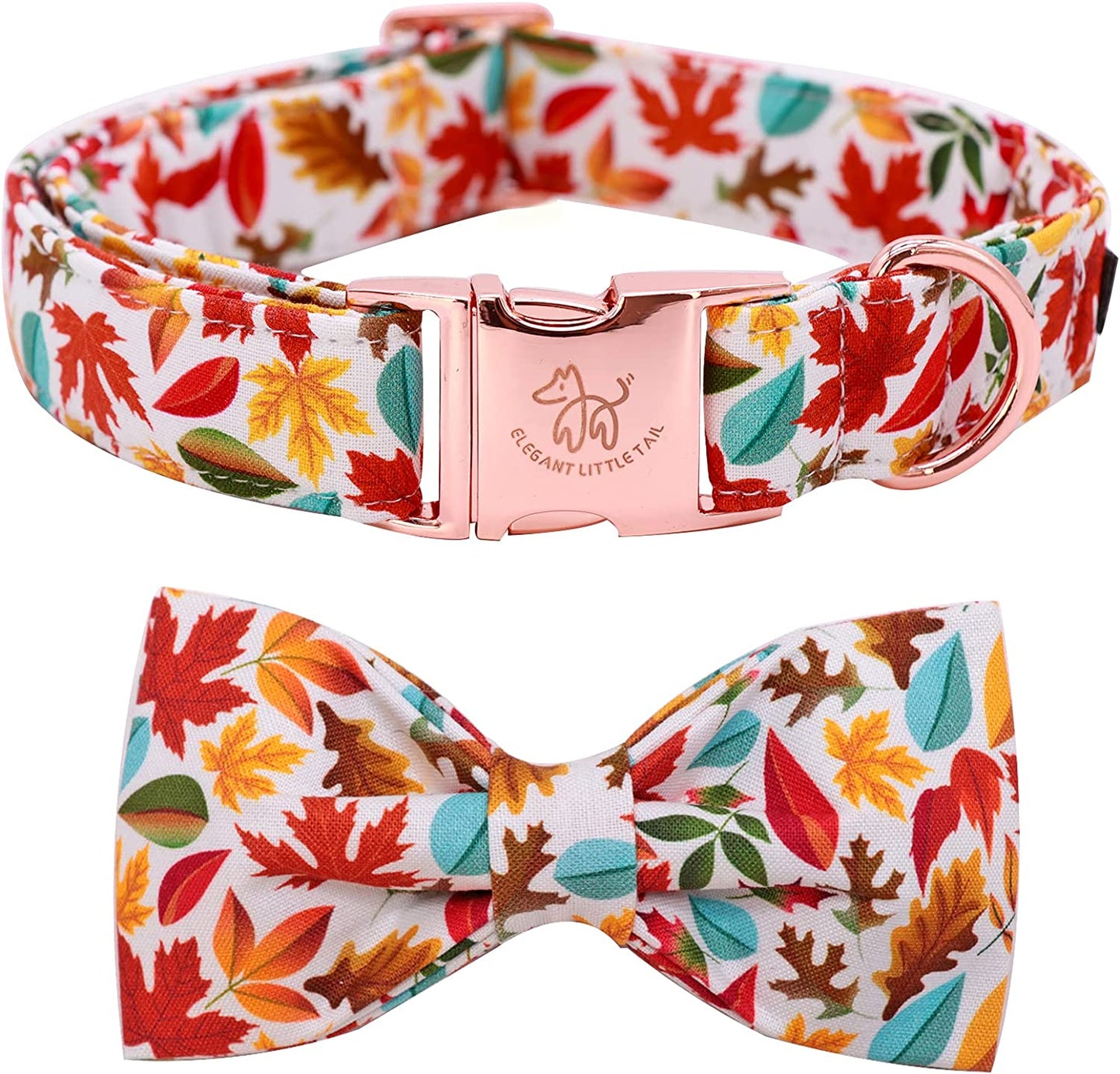 Fall Dog Collar, Male or Female Dog Collar with Bow Adjustable Soft Bow Tie Dog Collars for Small Dogs