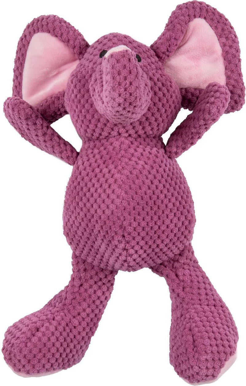 Checkers Elephant Squeaky Plush Dog Toy, Chew Guard Technology - Violet, Large