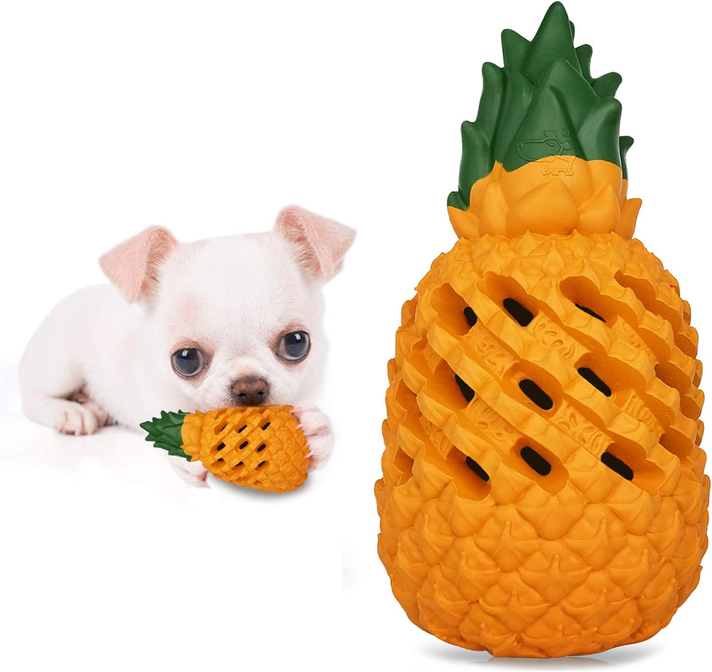 Puppy Chew Toys Small Dogs Toys Indestructible Dog Chew Toys Tough Dispensing Dog Treat Toy Durable Pineapple Teething Toys