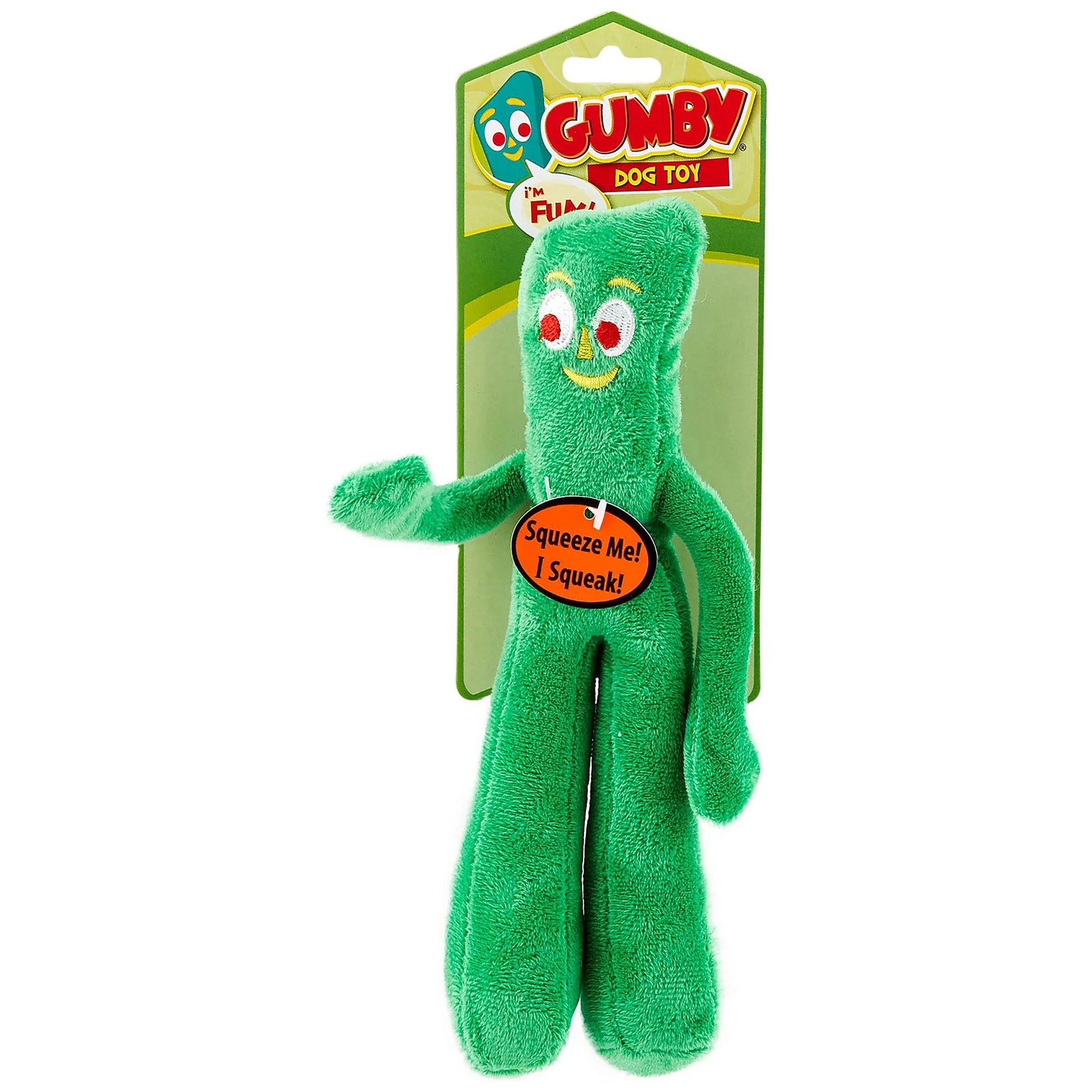 Original Gumby Plush Dog Toy, 9" Squeak, Green