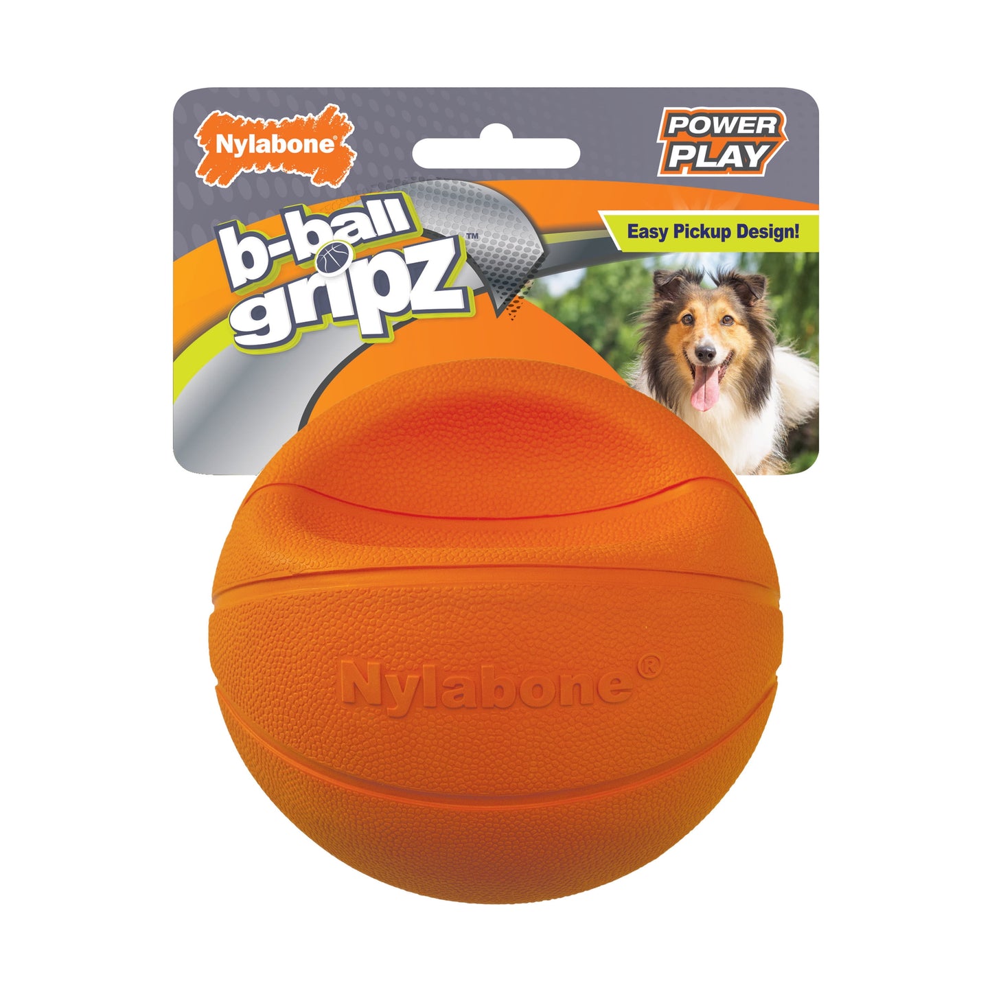 Professional Title: "Medium/Wolf Power Play Dog Basketball with B-Ball Gripz - Suitable for Dogs up to 35 Lbs, 4.5 Inch (1 Count)"