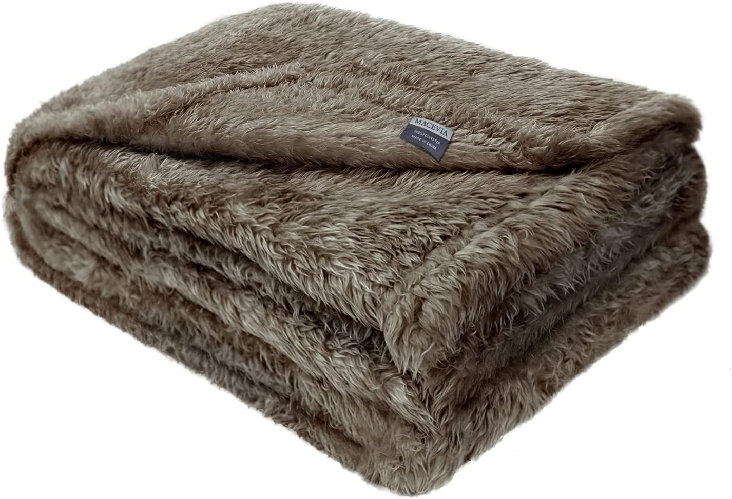 Fluffy Fleece Dog Blankets, Warm Soft Fuzzy Pets Blankets for Puppy, Small, Medium, Large Dogs and Cats, Plush Pet Throws for Bed, Couch, Sofa, Travel (40X60 Inch, Taupe)