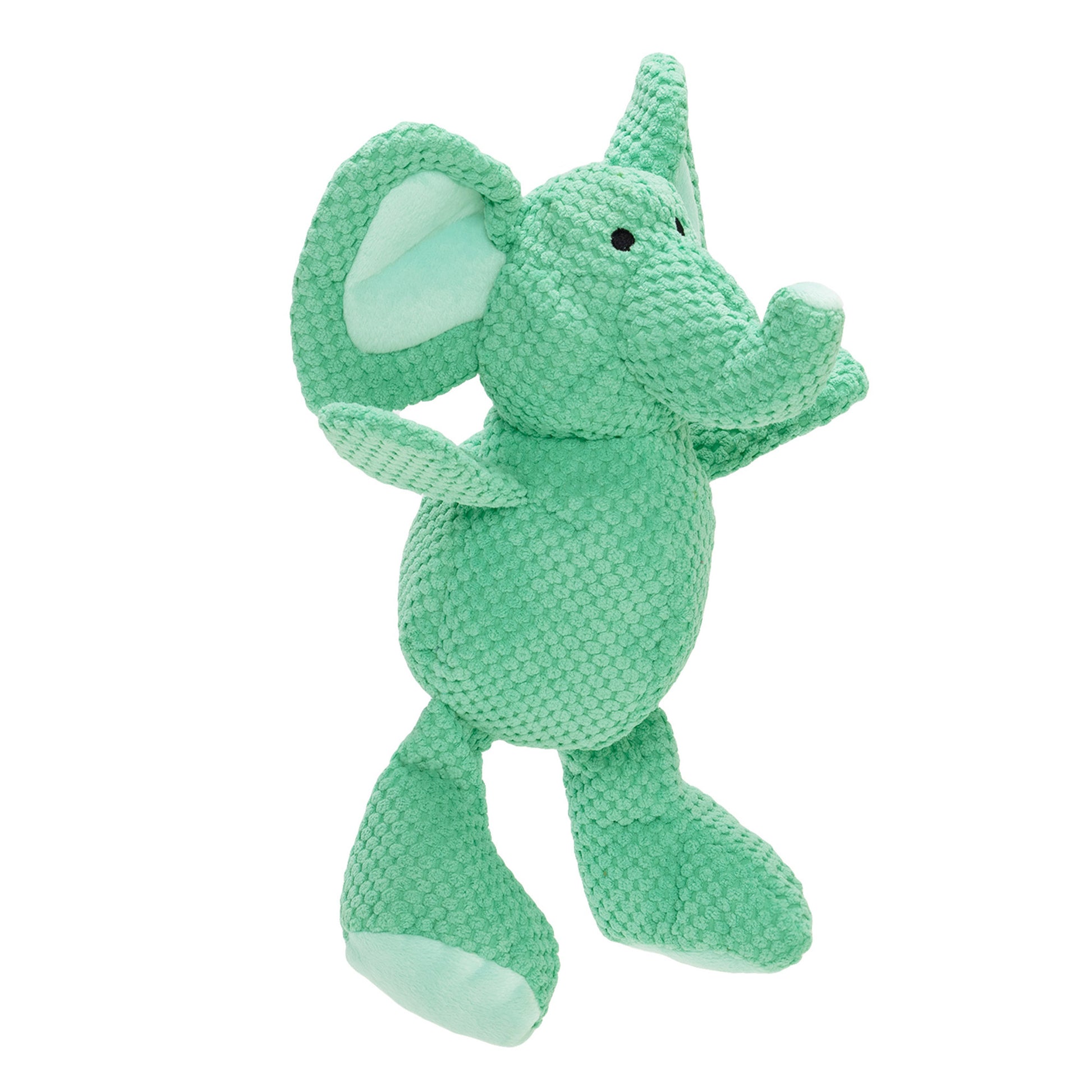 Checkers Elephant Squeaky Plush Dog Toy, Chew Guard Technology - Green, Large