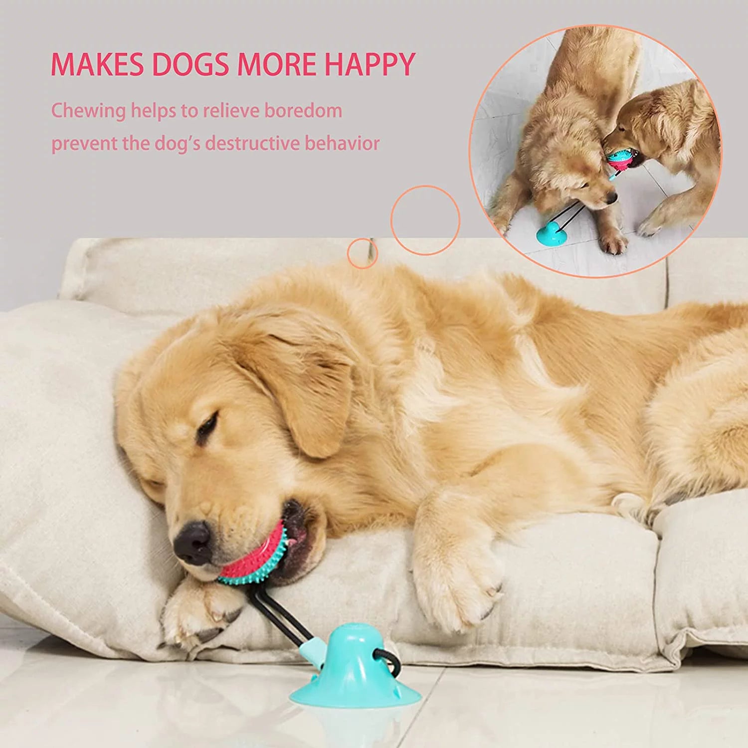 Interactive Dog Toy Set for Aggressive Chewers and Teething Puppies - Blue