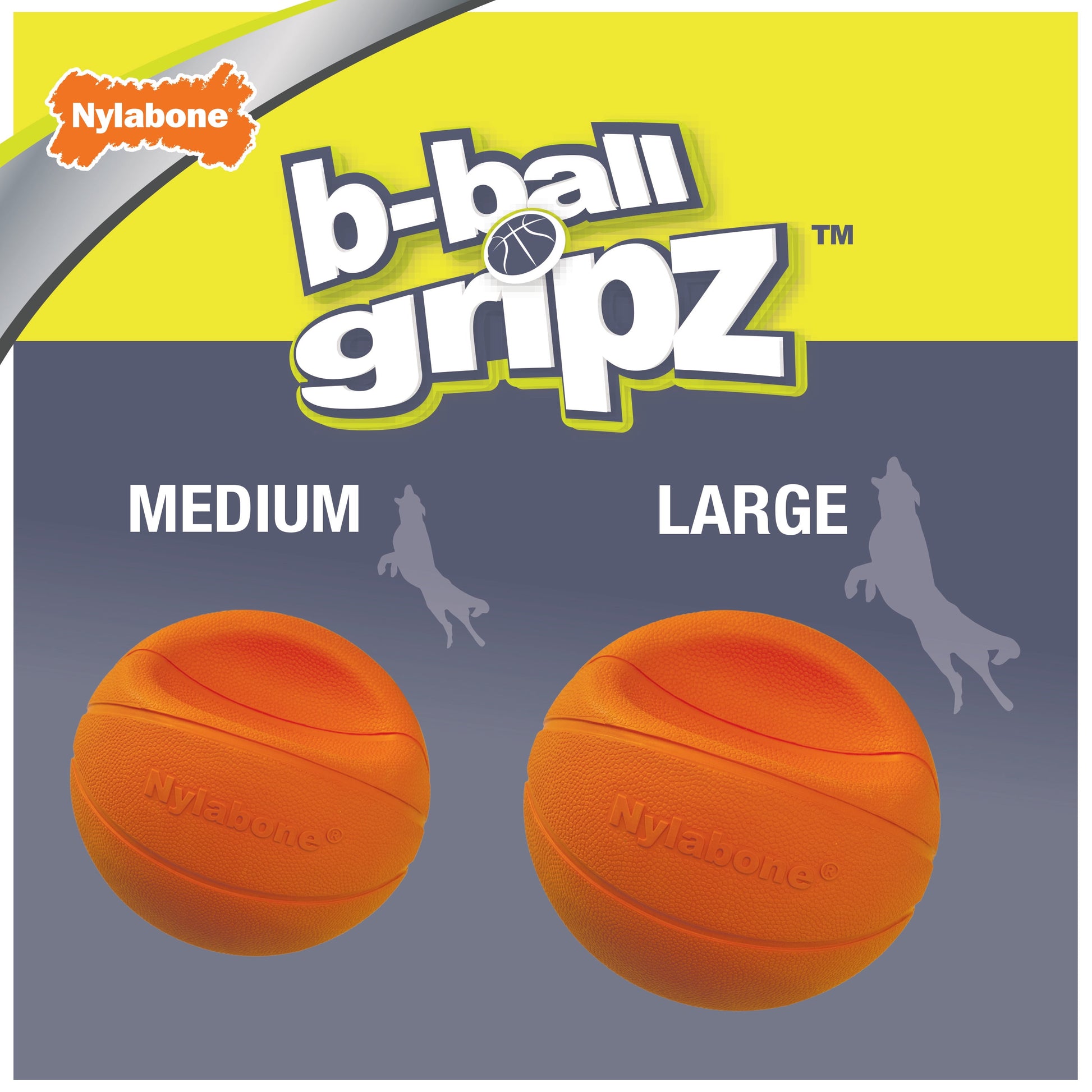 Professional Title: "Medium/Wolf Power Play Dog Basketball with B-Ball Gripz - Suitable for Dogs up to 35 Lbs, 4.5 Inch (1 Count)"